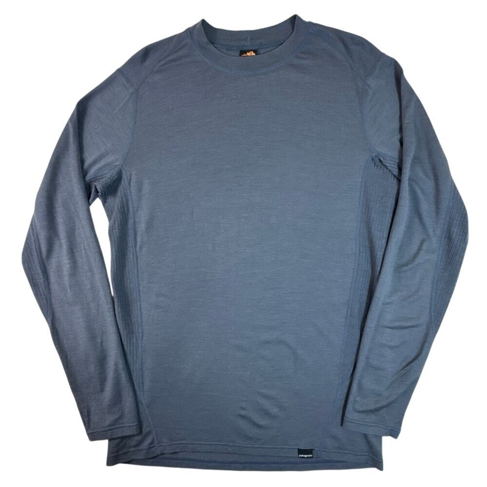 Vintage Patagonia Wool 2 Crew Men's L Blue 100% Merino Wool Baselayer USA Made